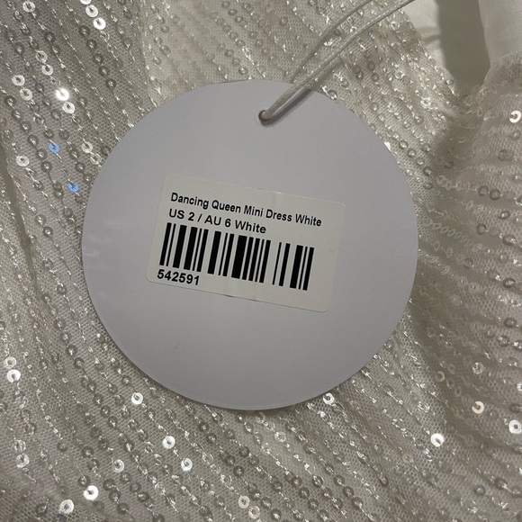 NWT Princess Polly Dancing Queen Mini Dress White US 2 / AU 6 White - Picture 4 of 5
